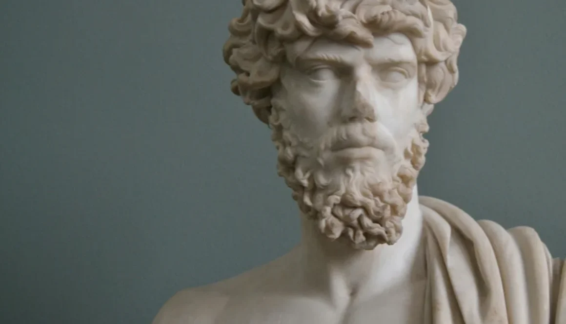 statue of Epictetus standing frim