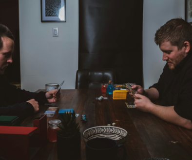 Two men in intense conversation.