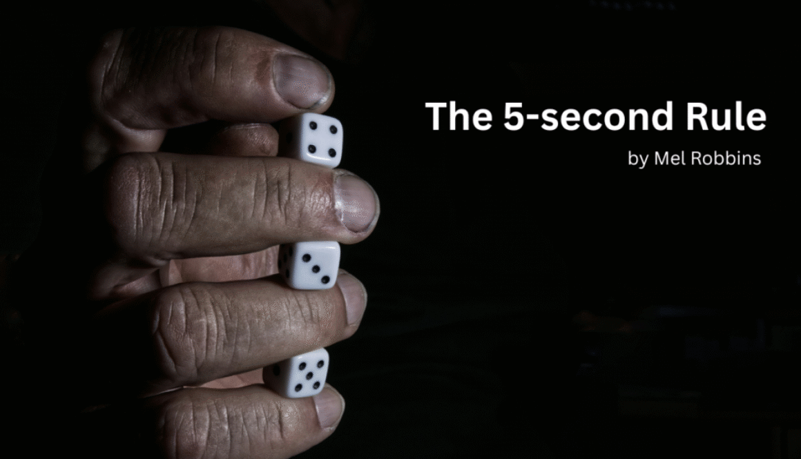 Hands holding dice with count showing 5-4-3, the countdown...