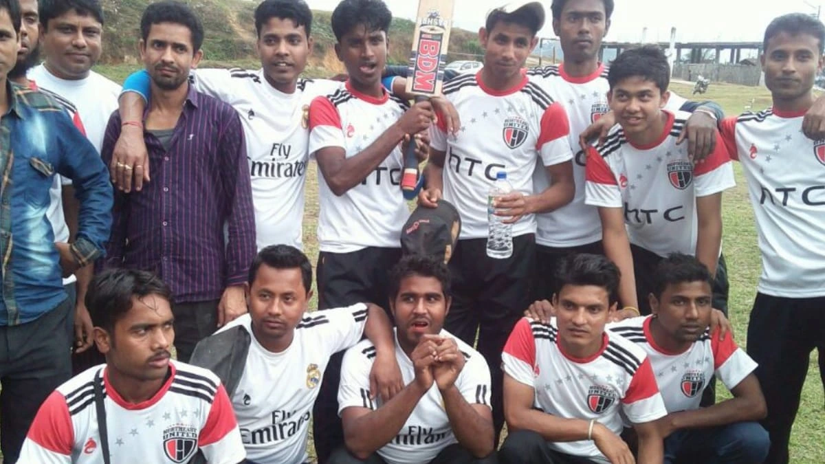 Me with my childhood friends and teammates after cricket photoshoot.